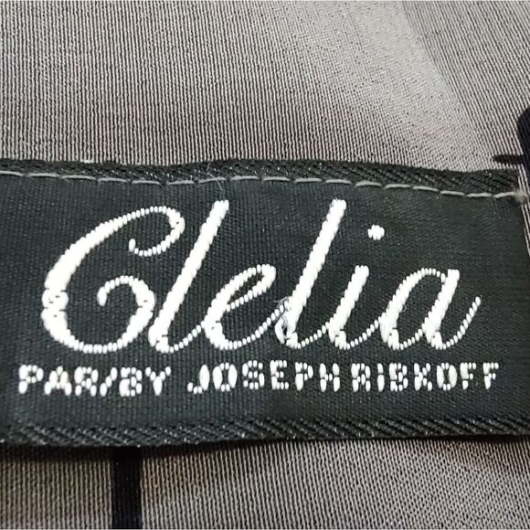 Vintage 80's Abstract Grey Drop Waist Joseph Ribkoff Mini Dress - Picture 7 of 7